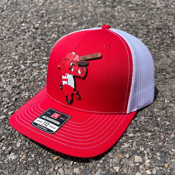 Ribby at Bat 3D Snapback Trucker Hat- Red/ White - Picture 2 of 4